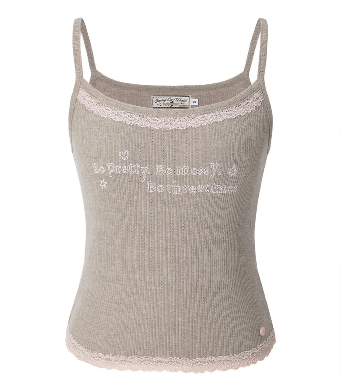 쓰리타임즈 threetimes be messy tank top 나시🤎 상품이미지1