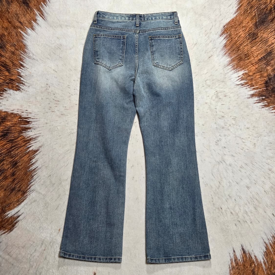 빈티지 연청 하이웨스트 세미 부츠컷 데님 팬츠 상품이미지4