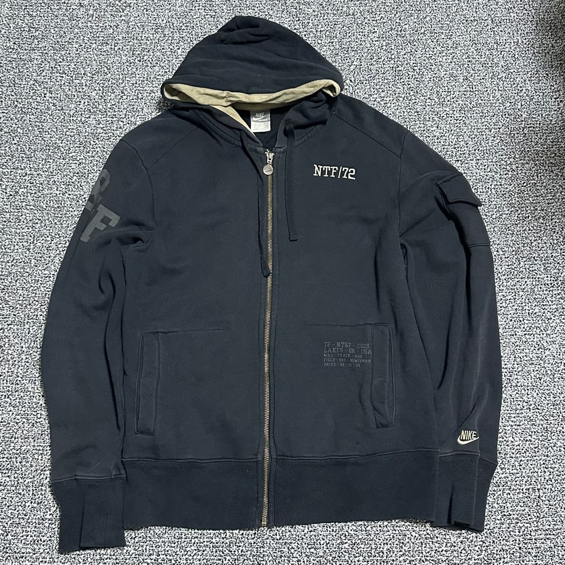 (L) 나이키 사이드포켓 블랙 후드집업 상품이미지1