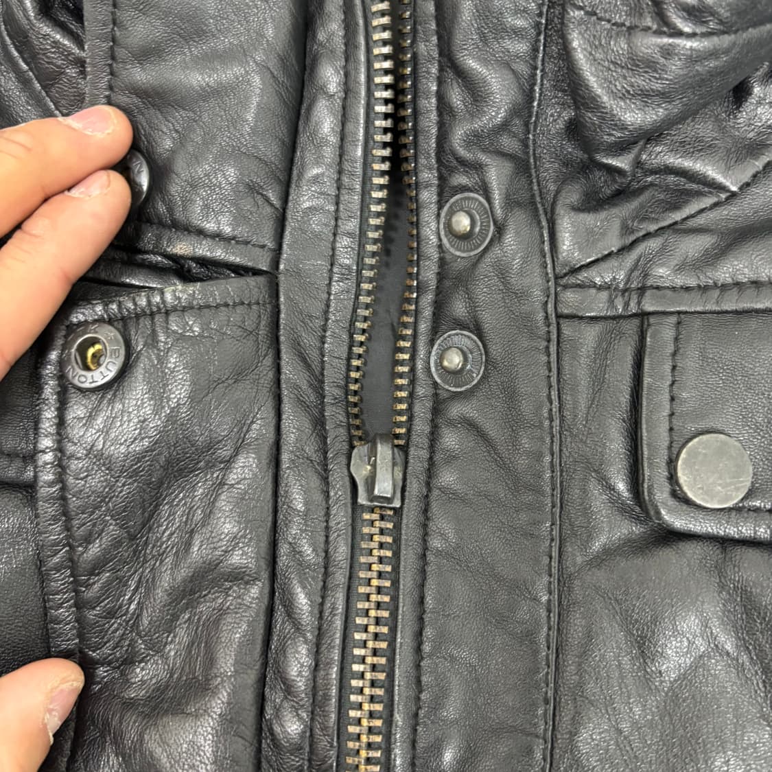 [Leather] SHELL Leather Black Gimmick Cr 상품이미지8