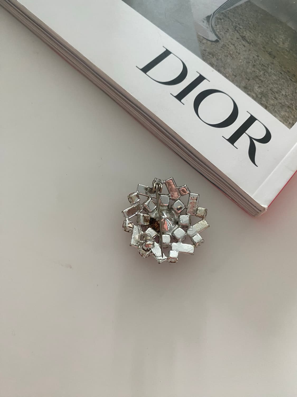 빈티지 핑크 큐빅 브로치 상품이미지4