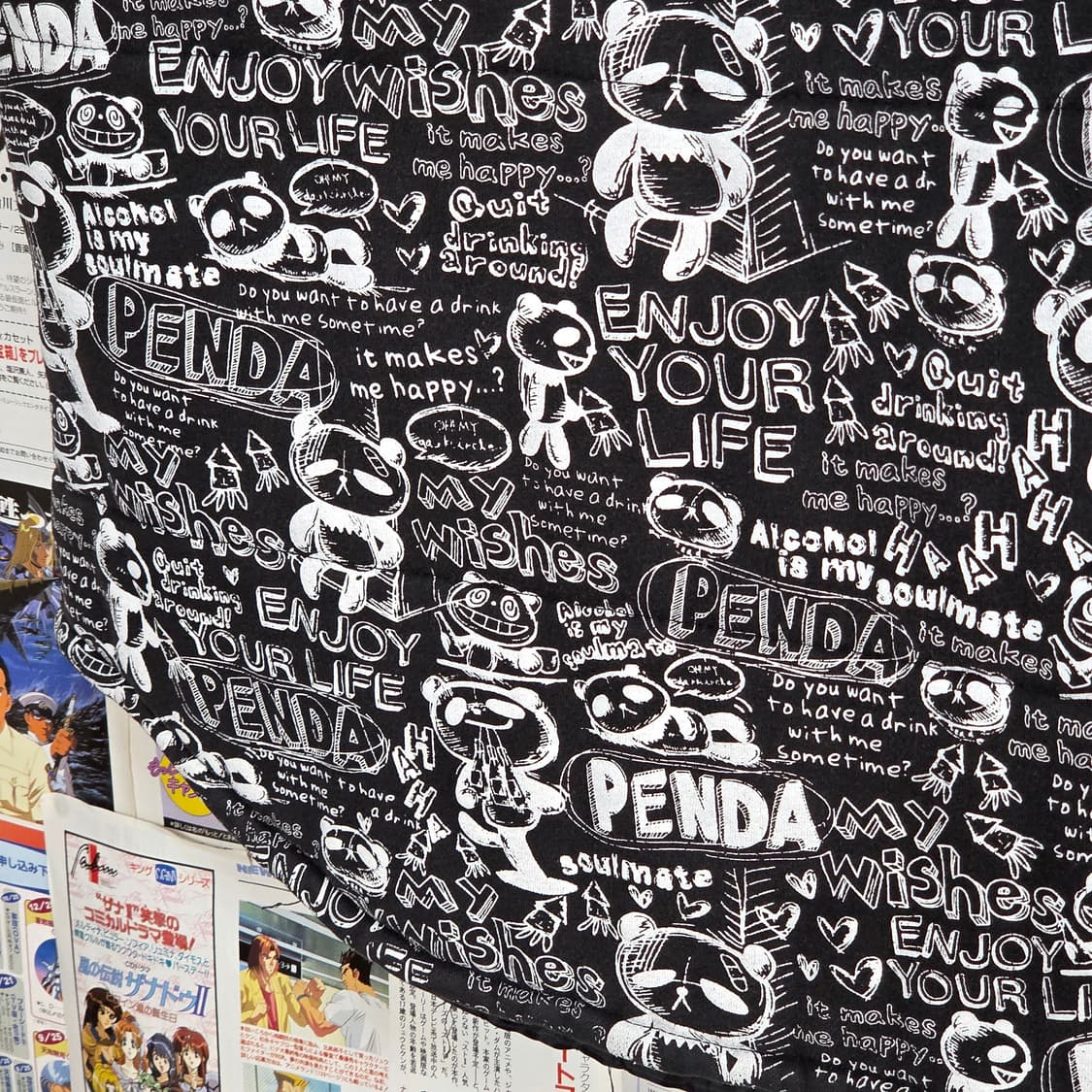 빈티지 레터링 블랙 후드 누빔 베스트 점퍼 상품이미지7