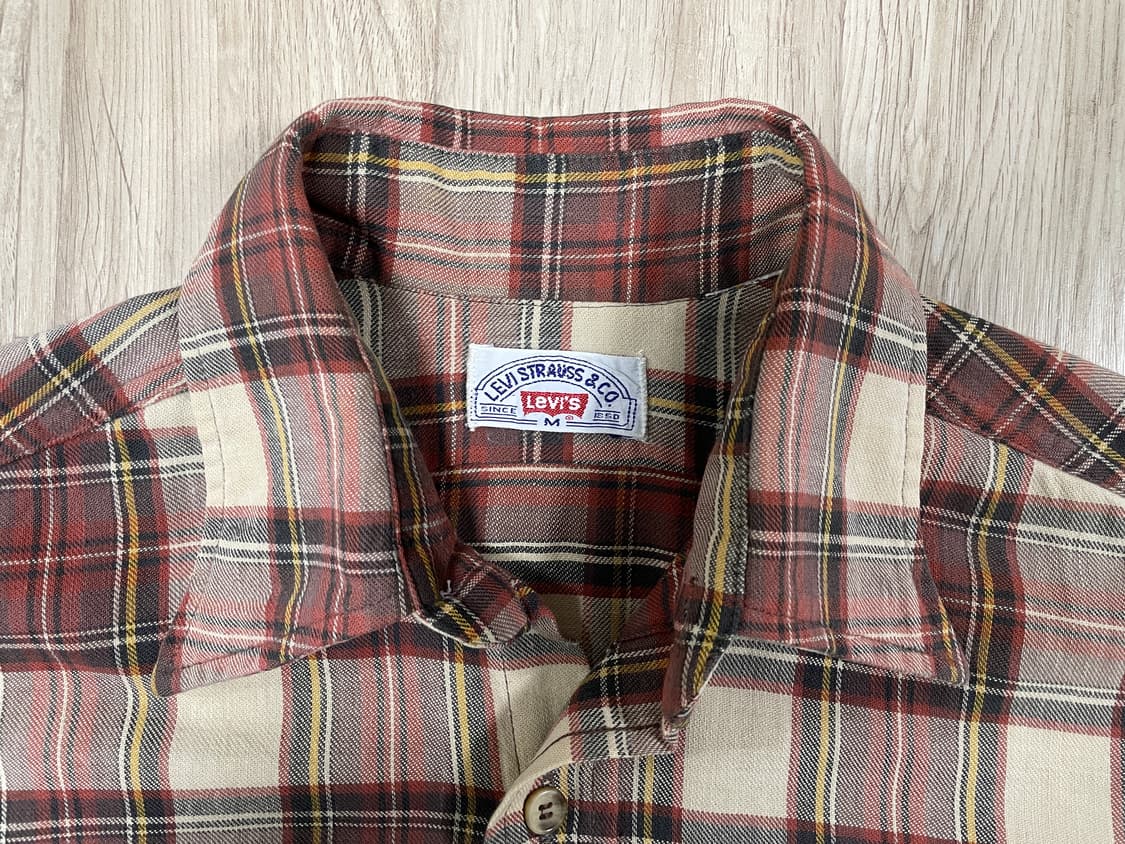 95~100) LVC원판 80's 리바이스 체크 워크셔츠(RRL&폴로) 상품이미지3