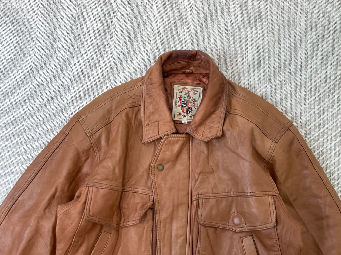 빈티지 conquistador A-2 플라이트 레더자켓 J03929 상품이미지3