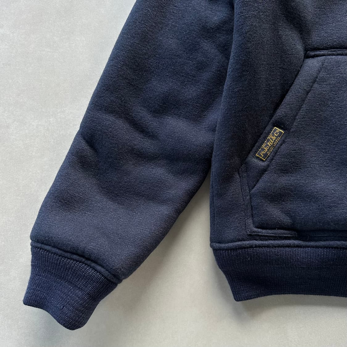 [M]폴로 랄프로렌 엘보 패치 플리스 쉐르파 자켓 navy 상품이미지5
