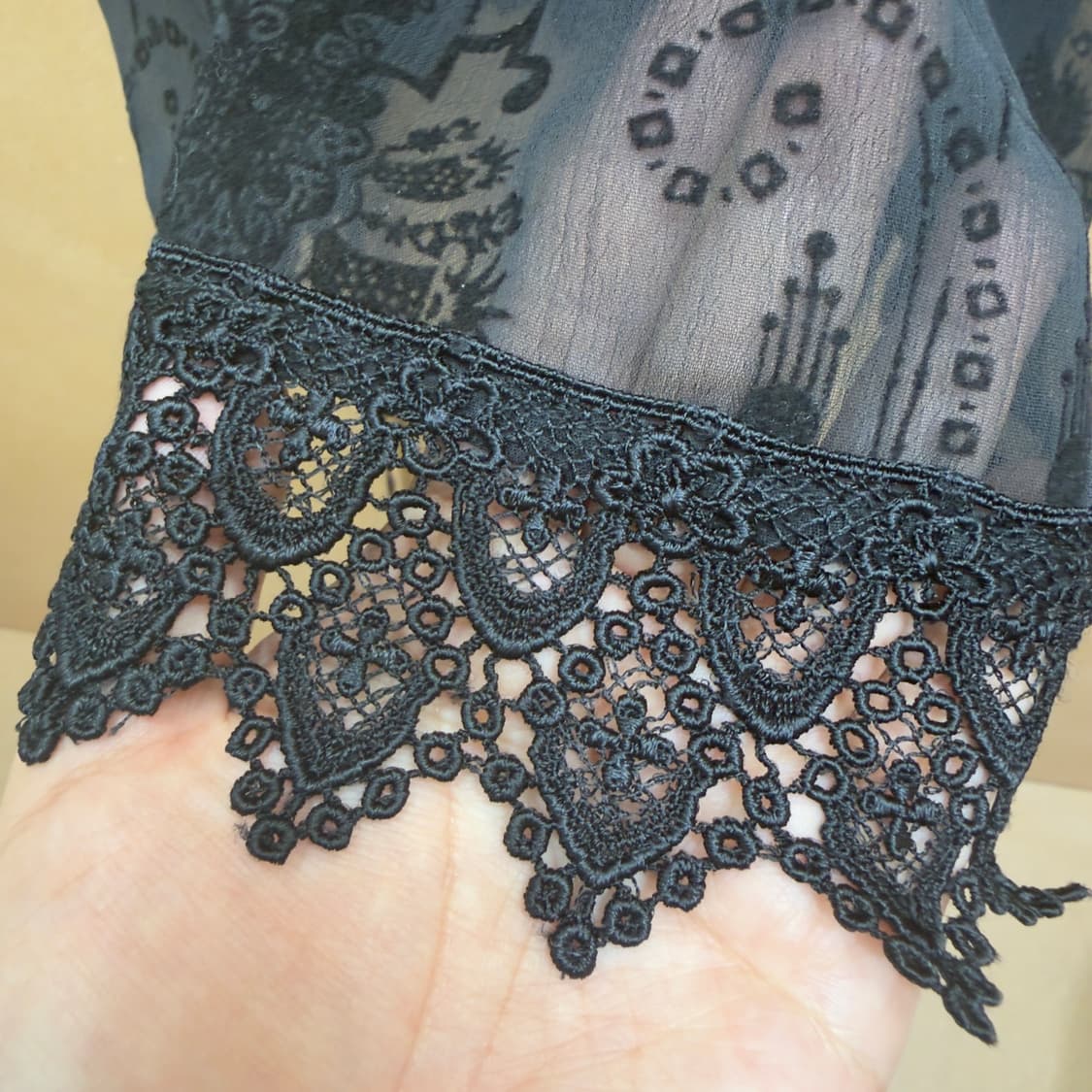 일본빈티지 크레아레 시스루 레이스 블라우스 상품이미지3