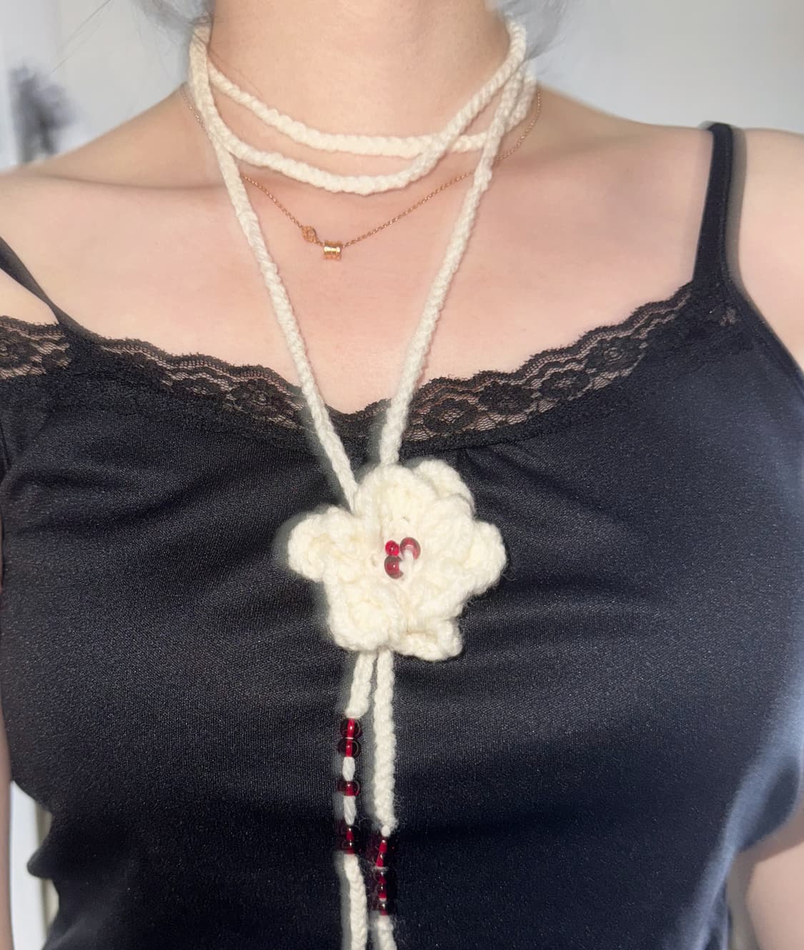 뜨개 꽃 목걸이 상품이미지3