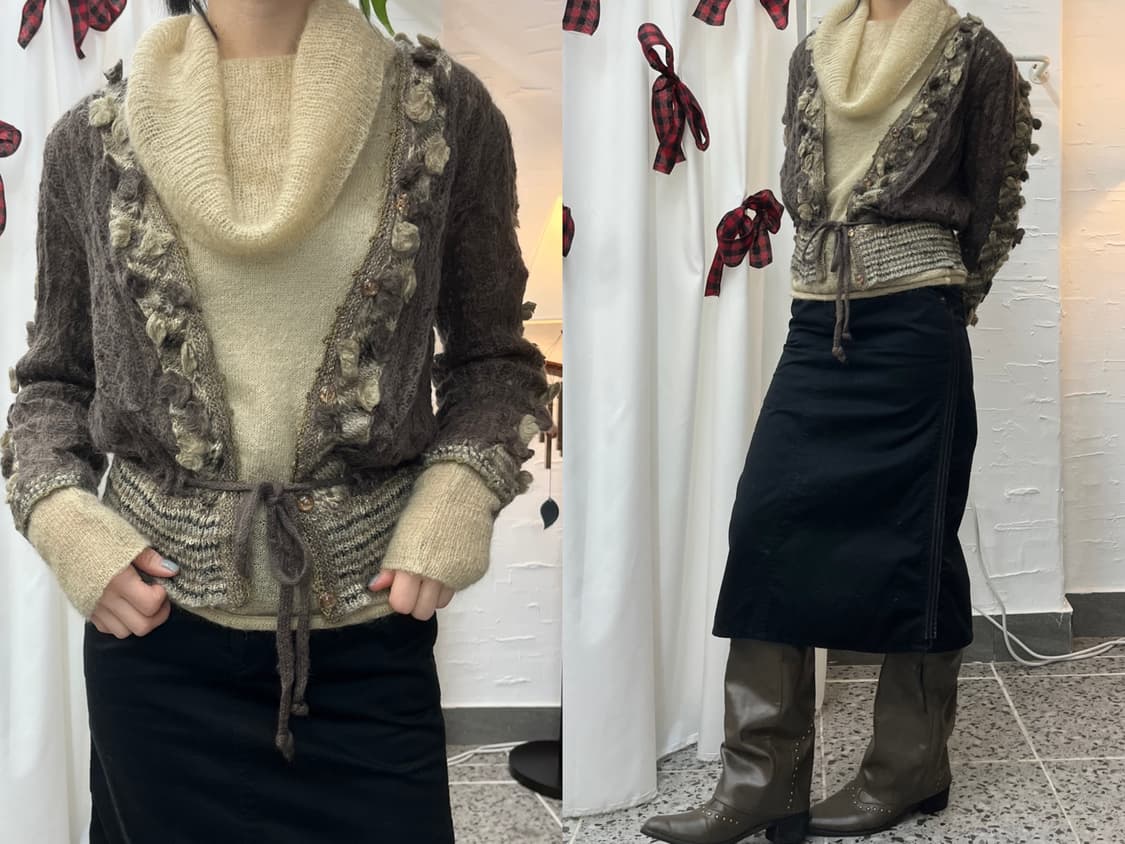 Boho brown cardigan 상품이미지1