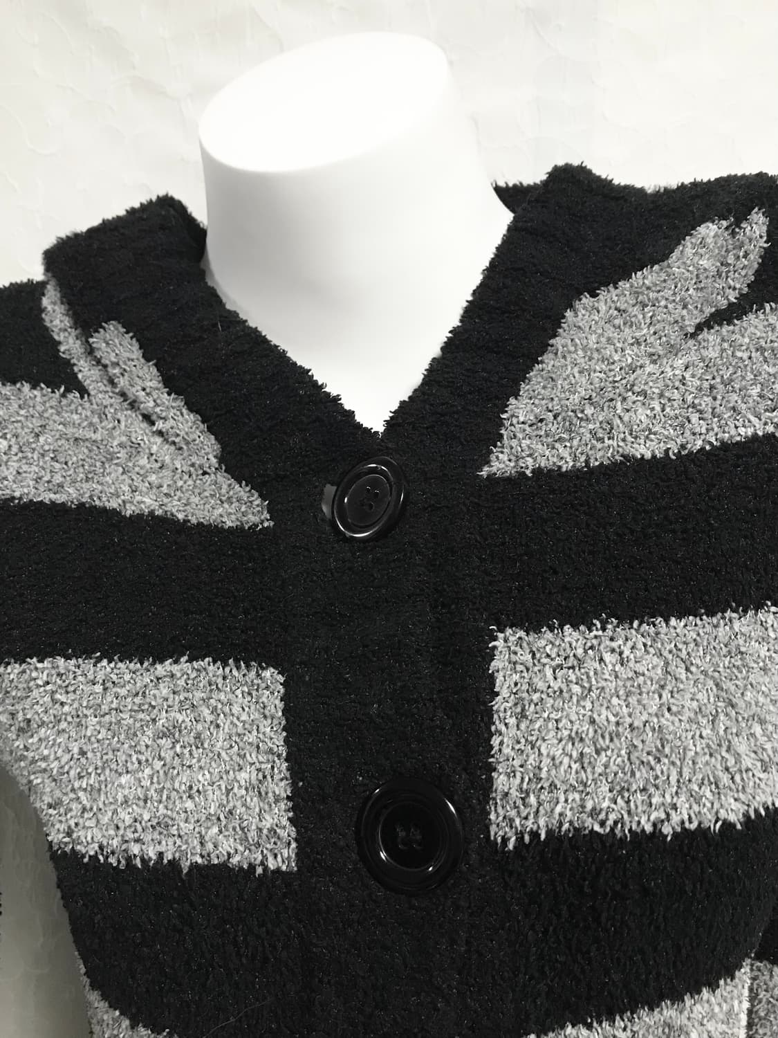 빈티지 갸루 펑크 오레오 스트라이프 니트 후드 가디건 원피스 상품이미지3