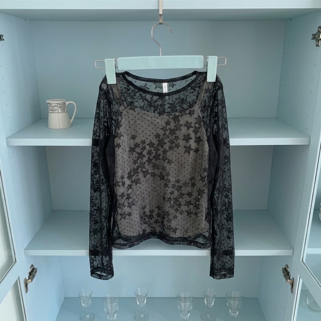 레이어드 별모양 시스루 긴팔티 상품이미지2