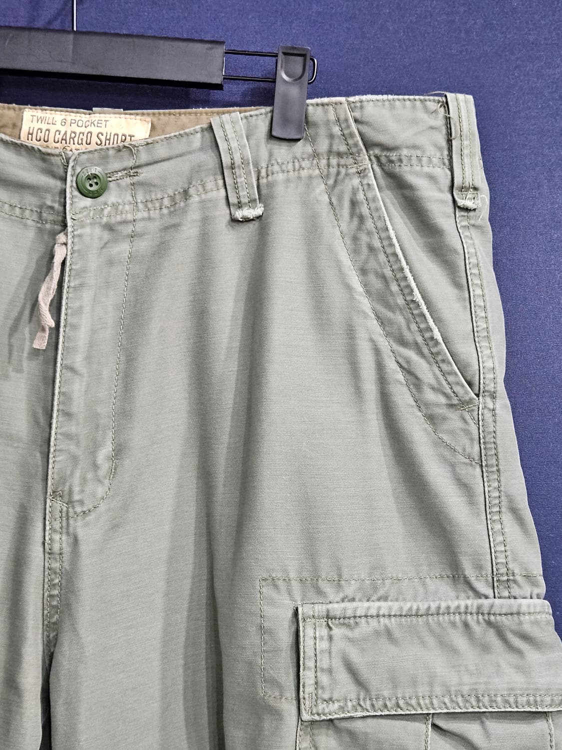 HCO 카키컬러 남성 허리 36~37 빈티지 카고반바지  상품이미지4