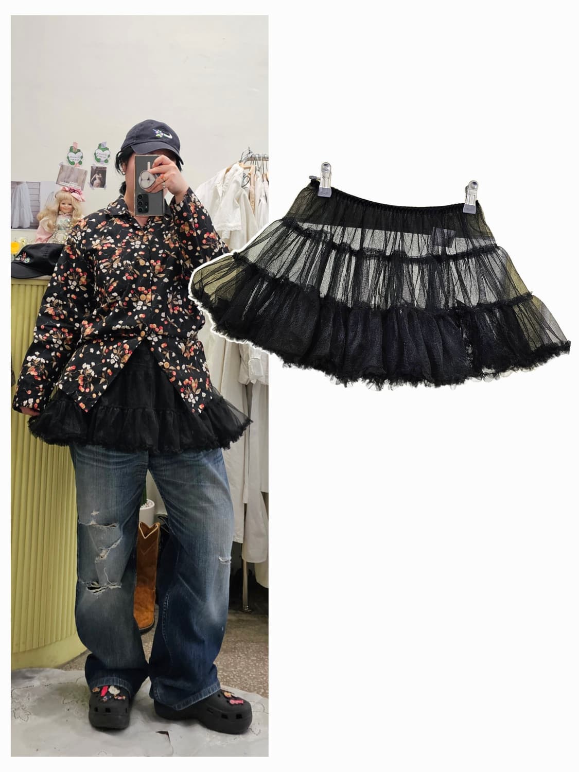 블랙 미니 시스루 튜튜 상품이미지1