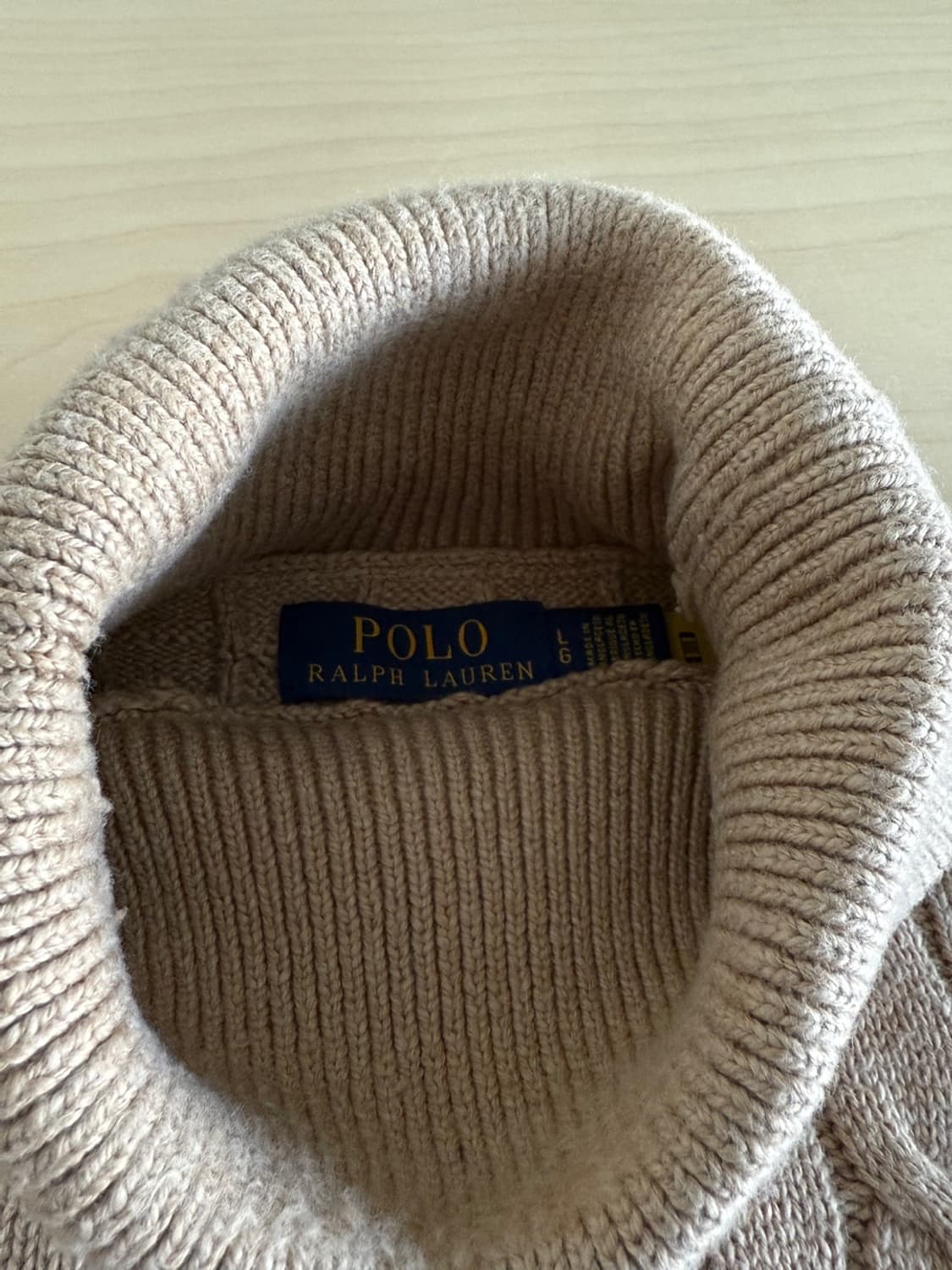 폴로 랄프로렌 케이블 터틀넥 니트 베이지 L 상품이미지4