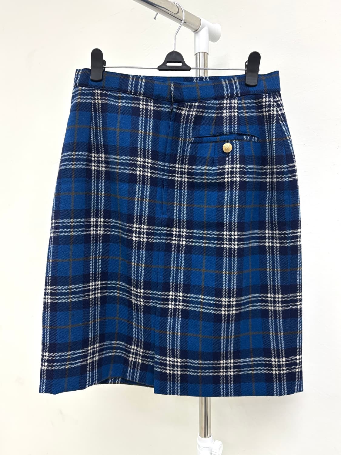 빈티지 블루 체크 미디 스커트 상품이미지5