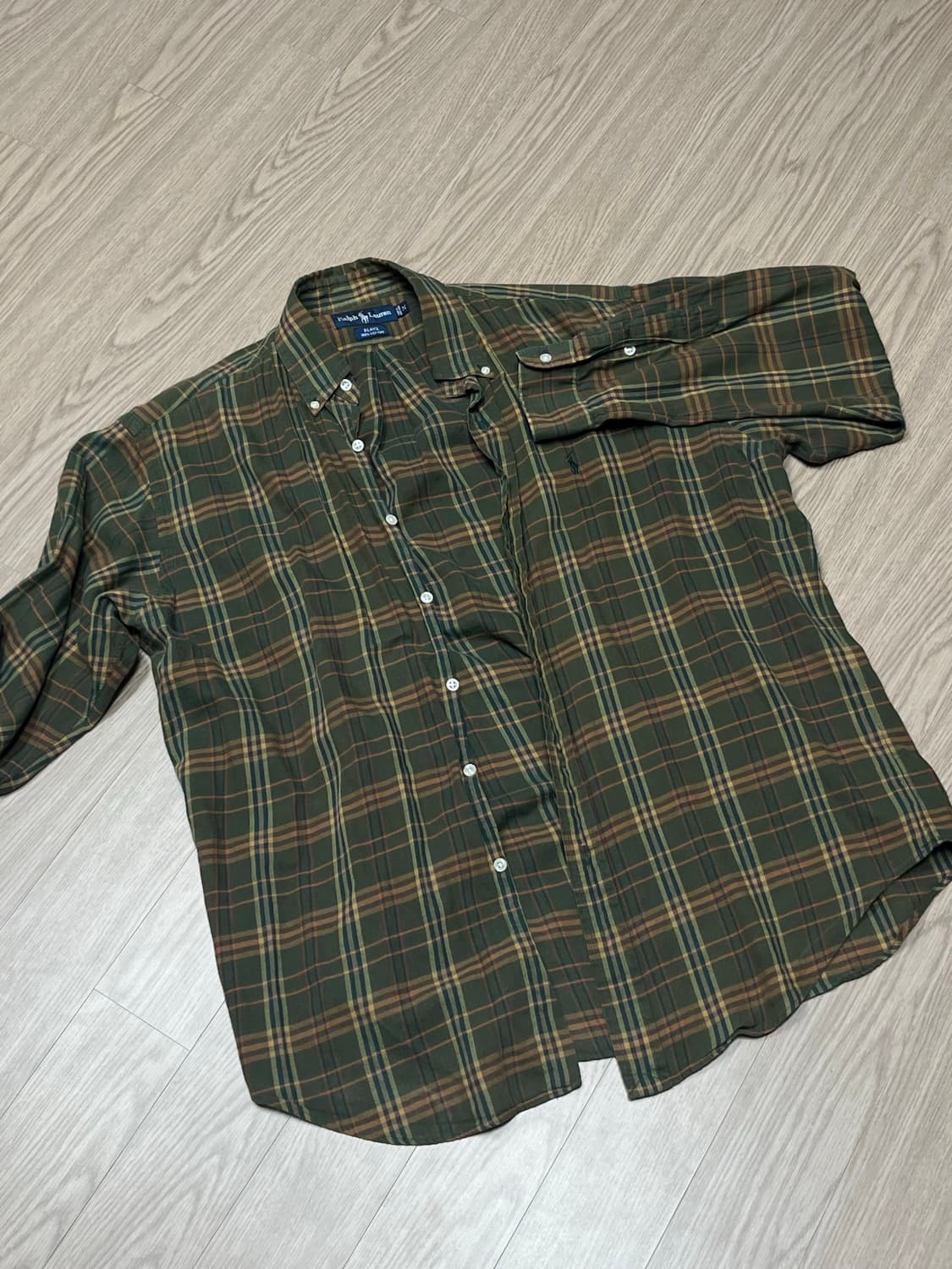 폴로 긴팔 체크 셔츠 상품이미지2