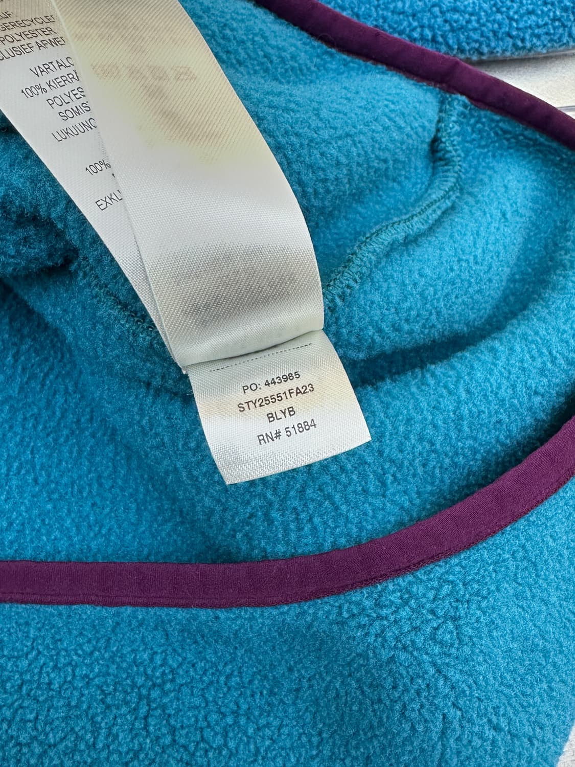 파타고니아 신칠라 비레이 블루 스냅 티 플리스 상품이미지6