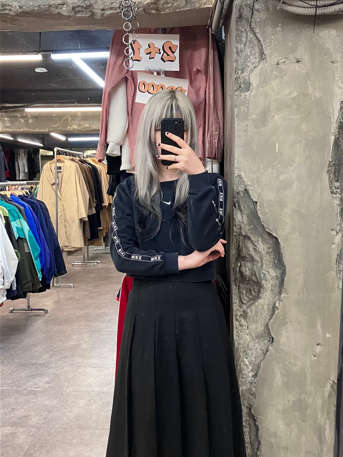 나이키 크롭 맨투맨 블랙 M #csz3363 상품이미지2