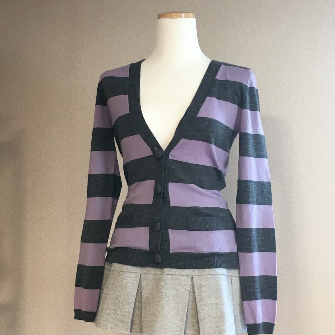 퍼플그레이 스트라이프 가디건 상품이미지2