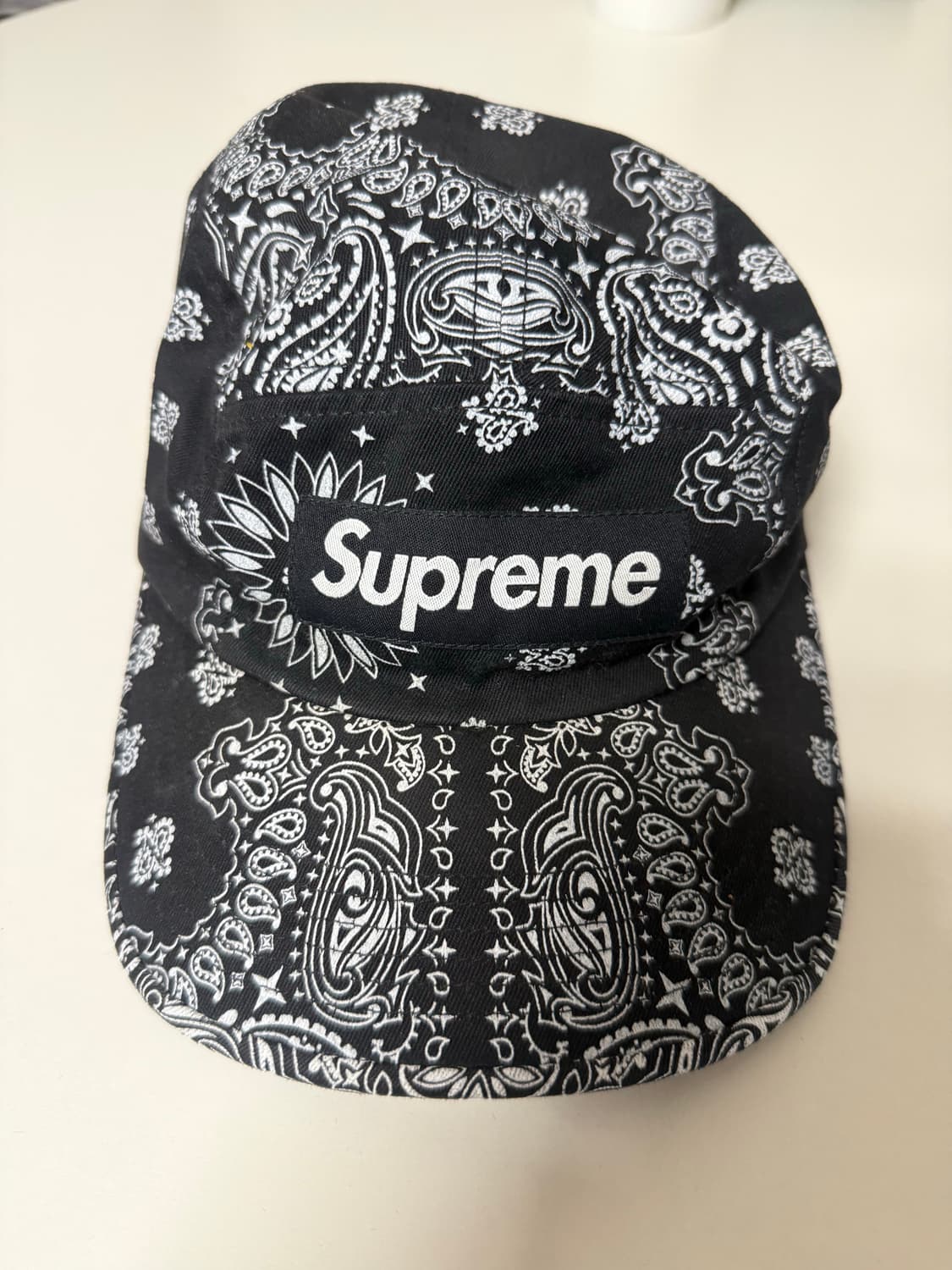 21ss 슈프림 반다나 캠프캡 블랙 상품이미지1