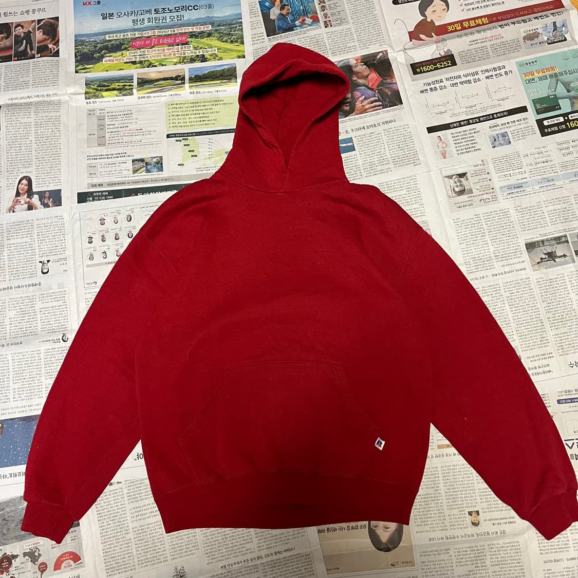 [XL] 90s USA 빈티지 러셀 후드티 와인 상품이미지1