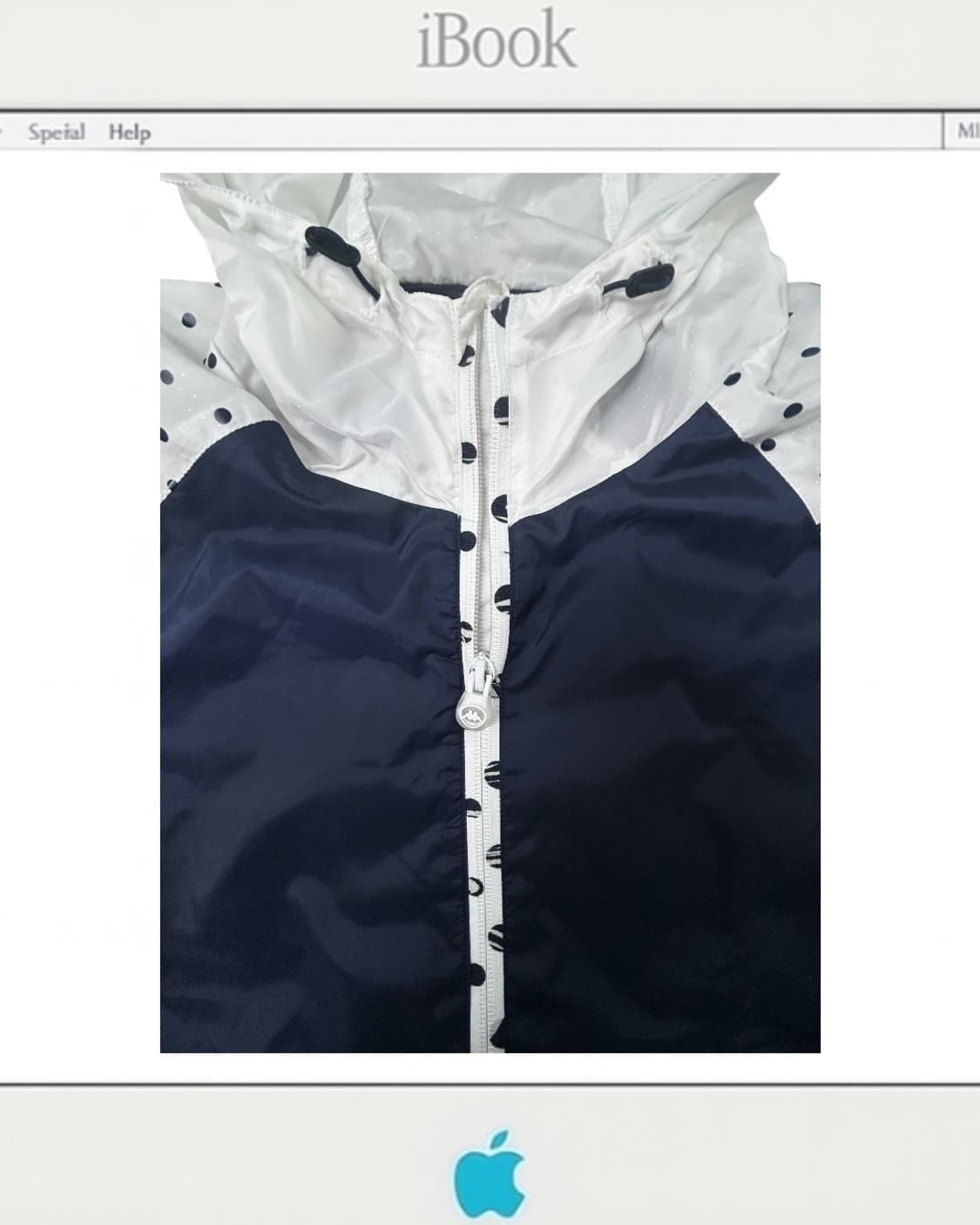 jp vintage Kappa 네이비x화이트 도트 기모 윈드브레이커 상품이미지5
