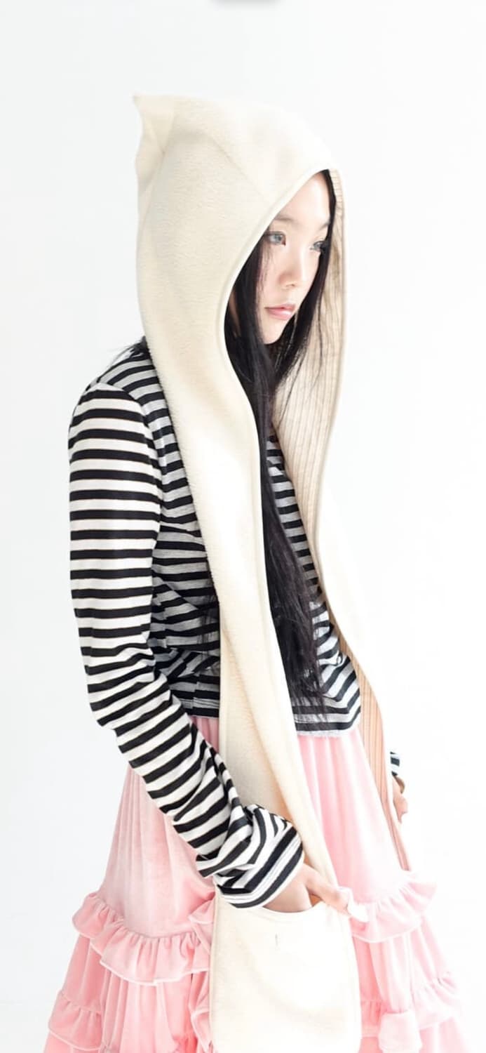 샵페어리 후드 머플러 아이보리 상품이미지2