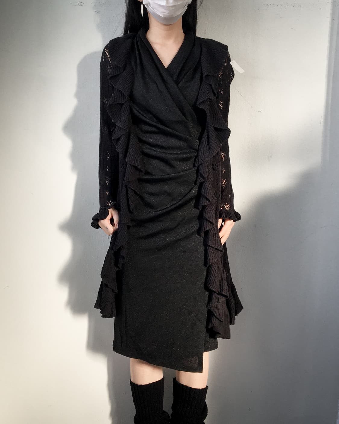 Ruffle point unbalanced crochet cardigan 상품이미지7