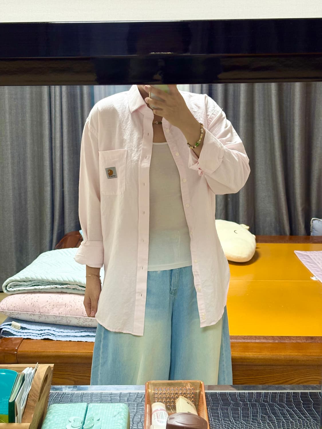 칼하트 딸기우유색 긴팔셔츠 L 상품이미지6