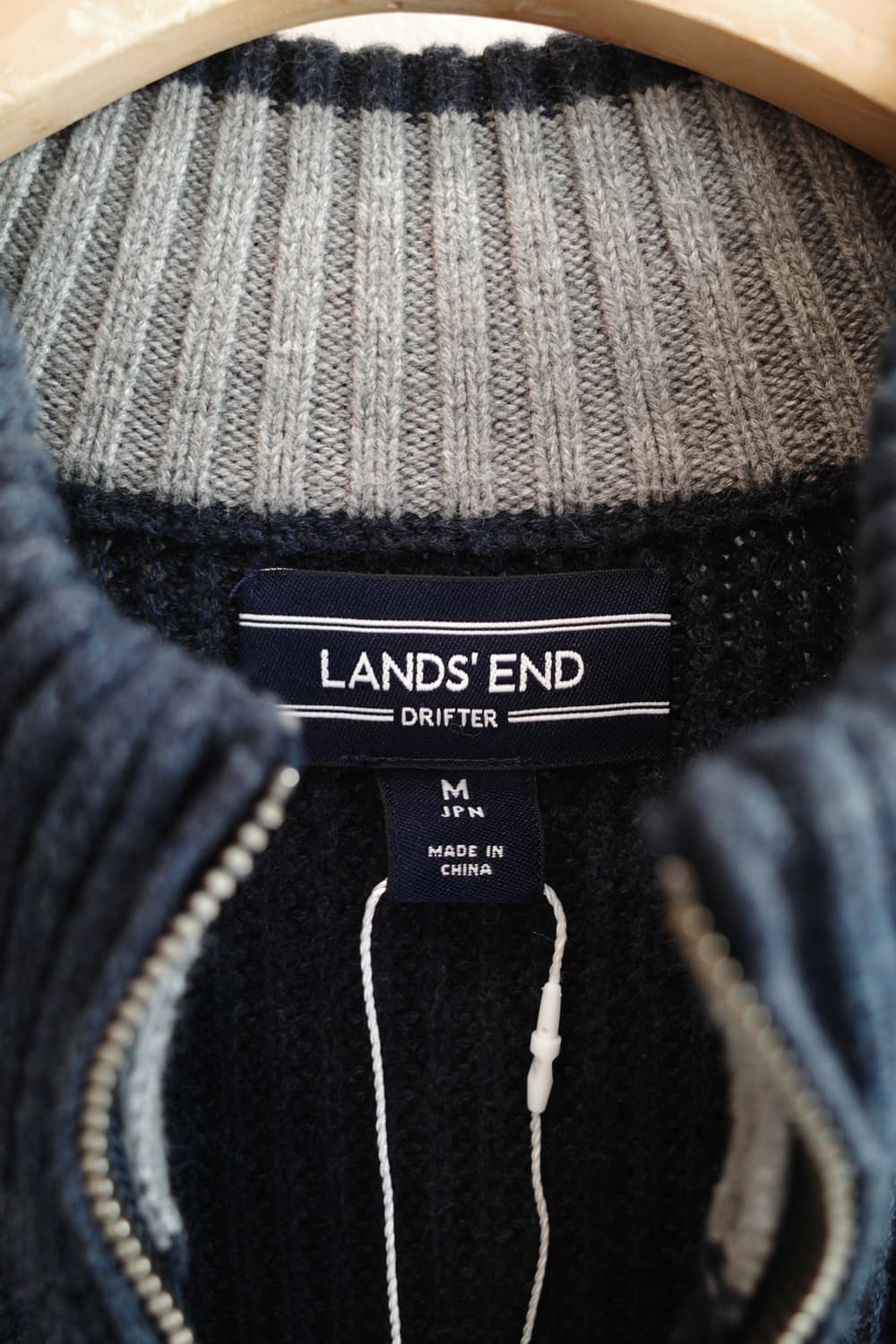 LANDS’ END 자수 집업 니트  상품이미지3