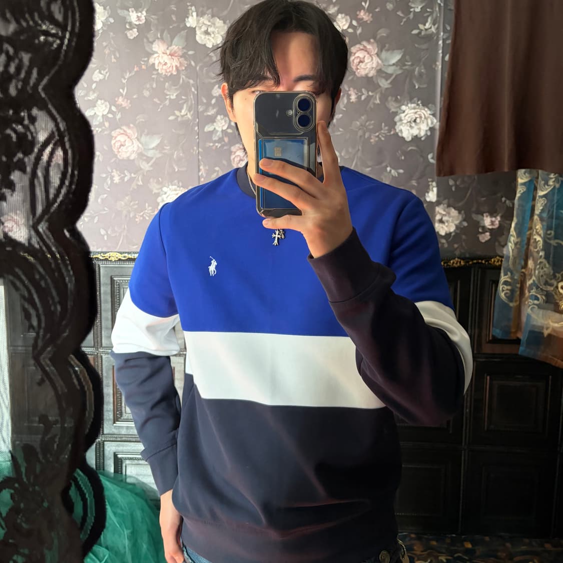 a114) 폴로랄프로렌 포니 컬러블록 맨투맨 상품이미지1