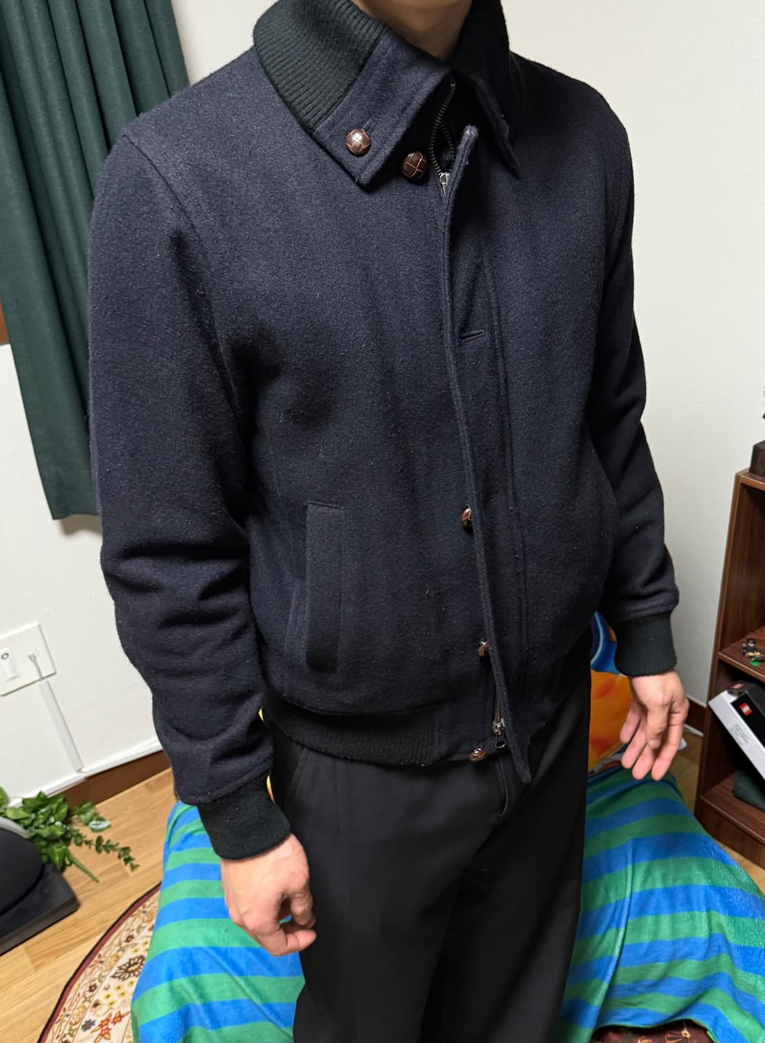 일본 빈티지 울 자켓 블랙 상품이미지2