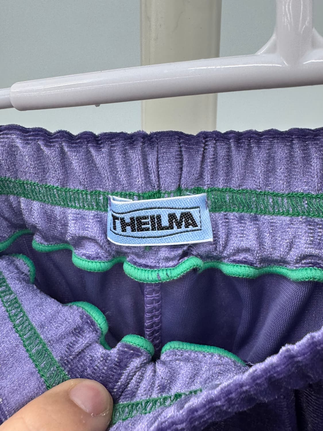 더일마 벨벳 체크 바지 F 상품이미지3