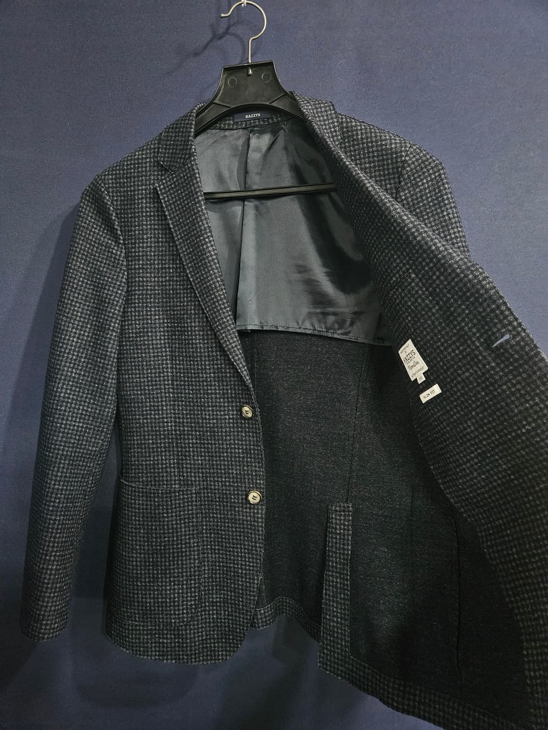 헤지스 스트라이프 체크 남성 슬림핏 95~100 정장자켓  상품이미지8