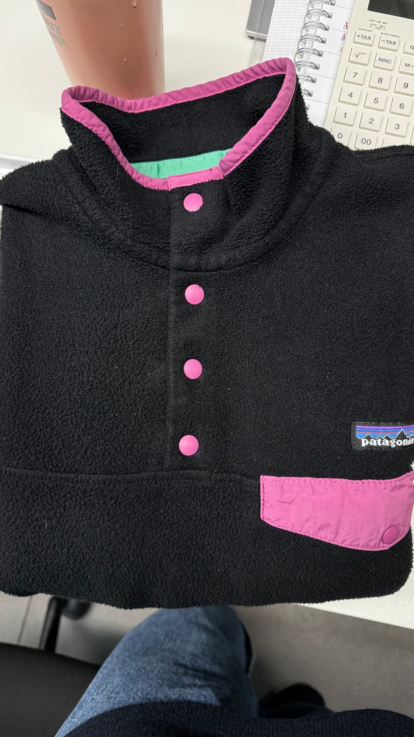 파타고니아 여성 신칠라 블랙 핑크 풀오버 M 상품이미지1