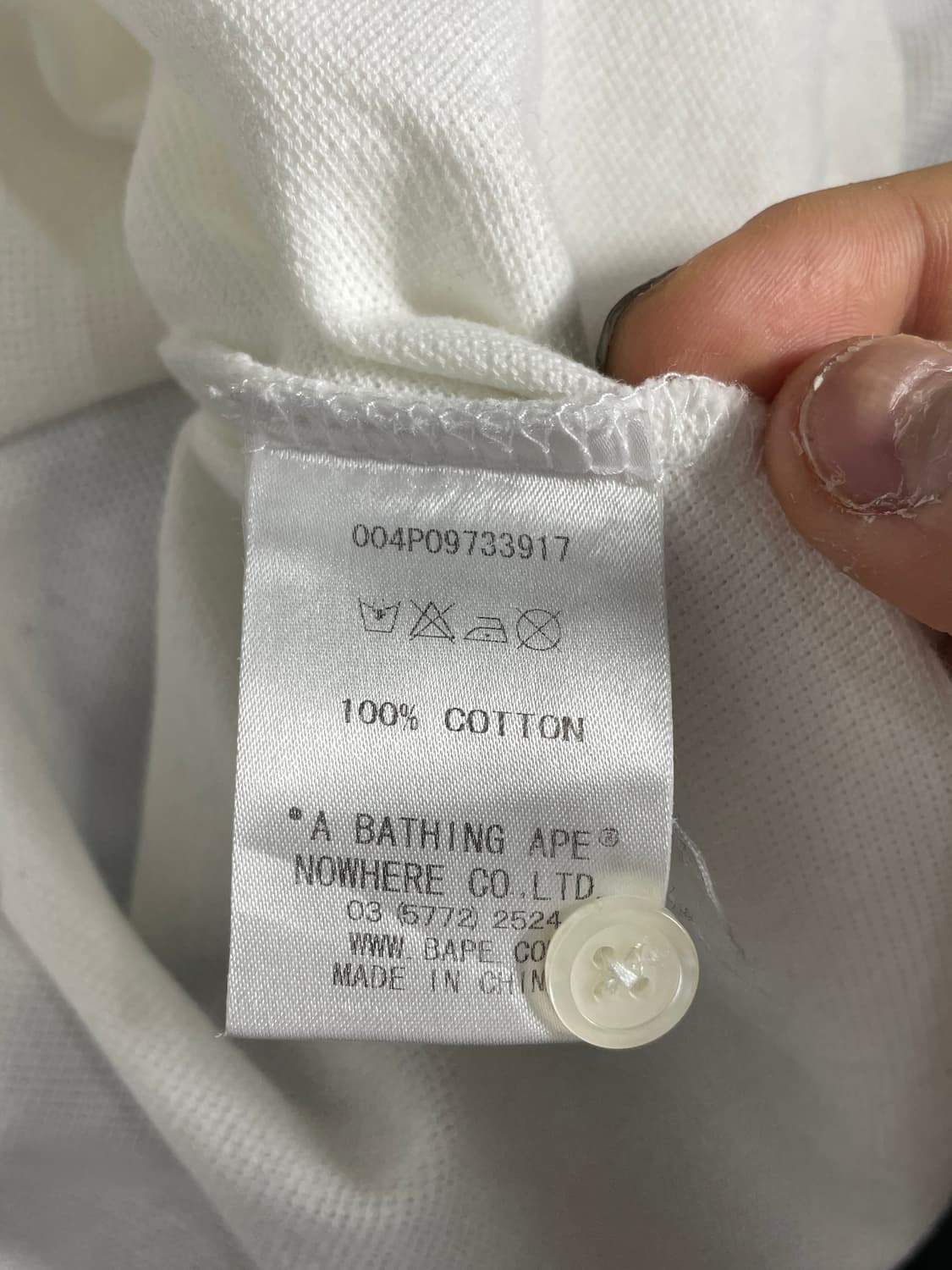 베이프 원피스 해골 흰색 반팔 카라티(130) 상품이미지5