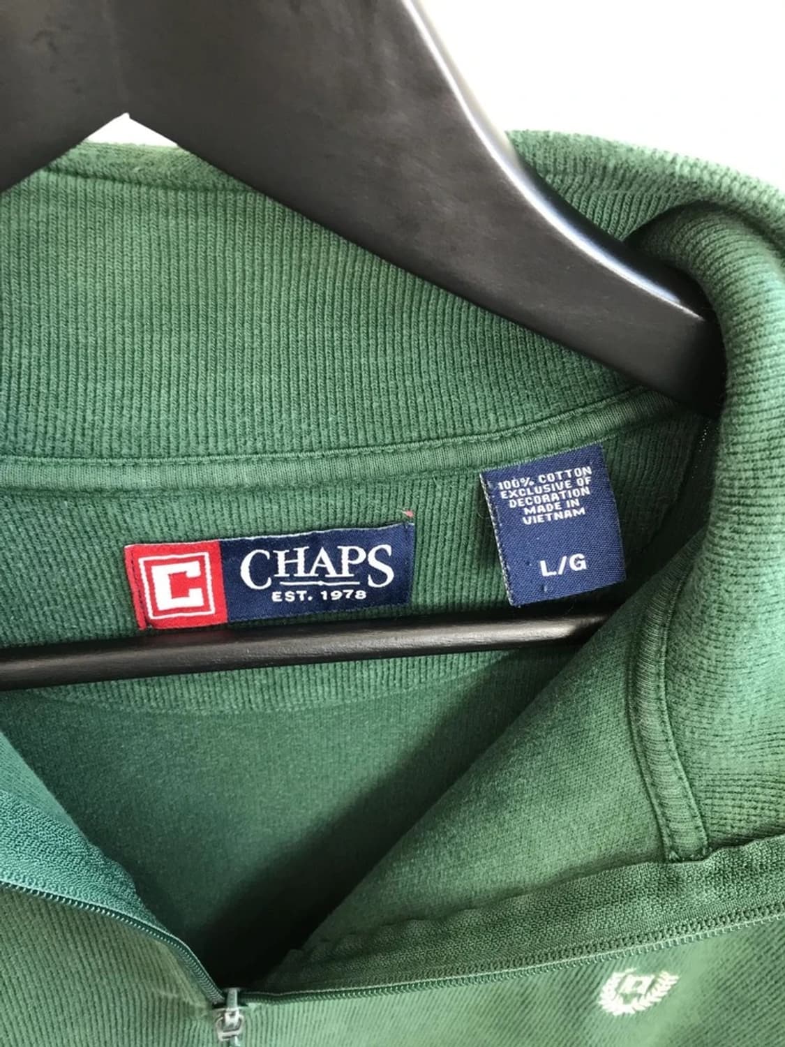 Chaps Green Quarter Zip Sweatshirt 상품이미지6