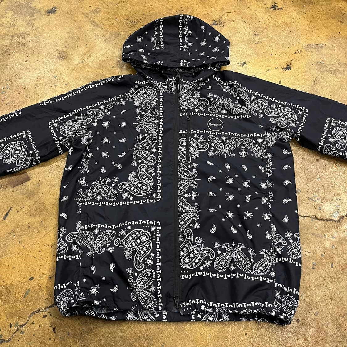 [정품/XL] 커버낫 페이즐리 후드 바람막이 블랙 b8 상품이미지3