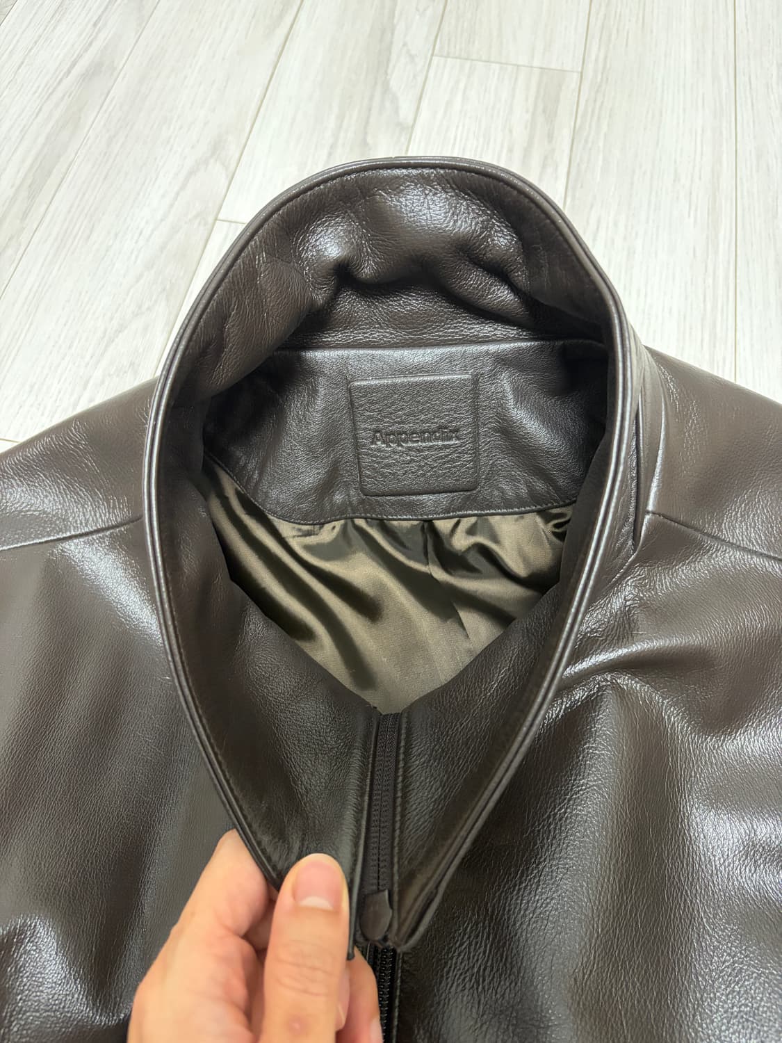 머듈 레더자켓 브라운 3사이즈 상품이미지2