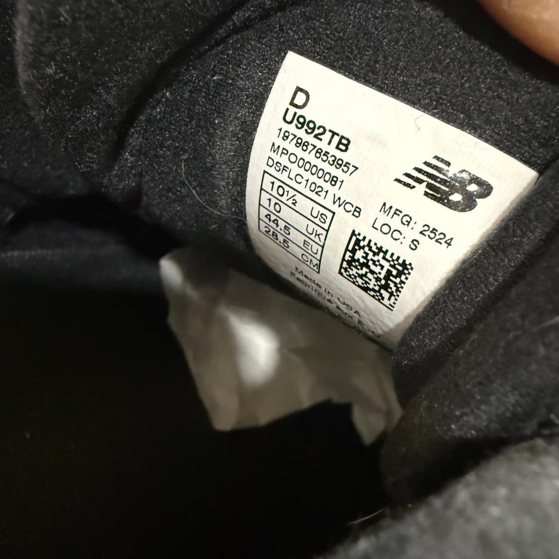 285 뉴발란스992 코어블랙 트리플블랙 올검 상품이미지6