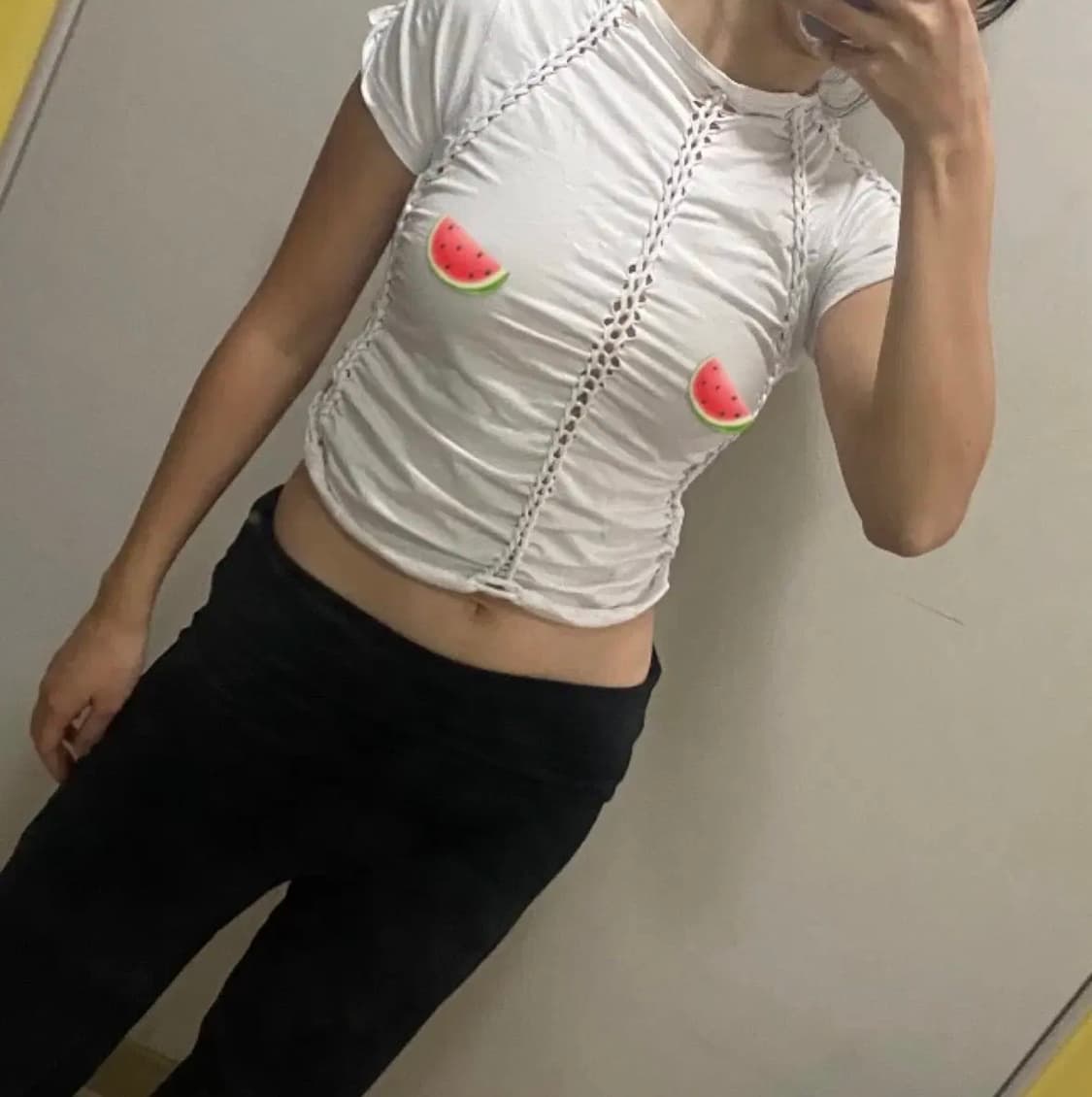 white crochet top 꼬임반팔(미스치프/지초이st) 상품이미지4