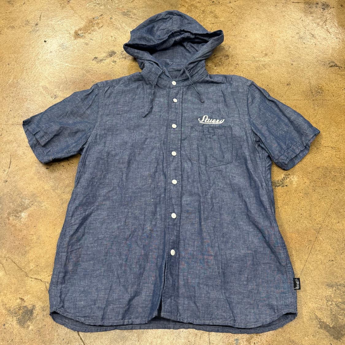 스투시 데님 후드 반팔 셔츠  상품이미지2