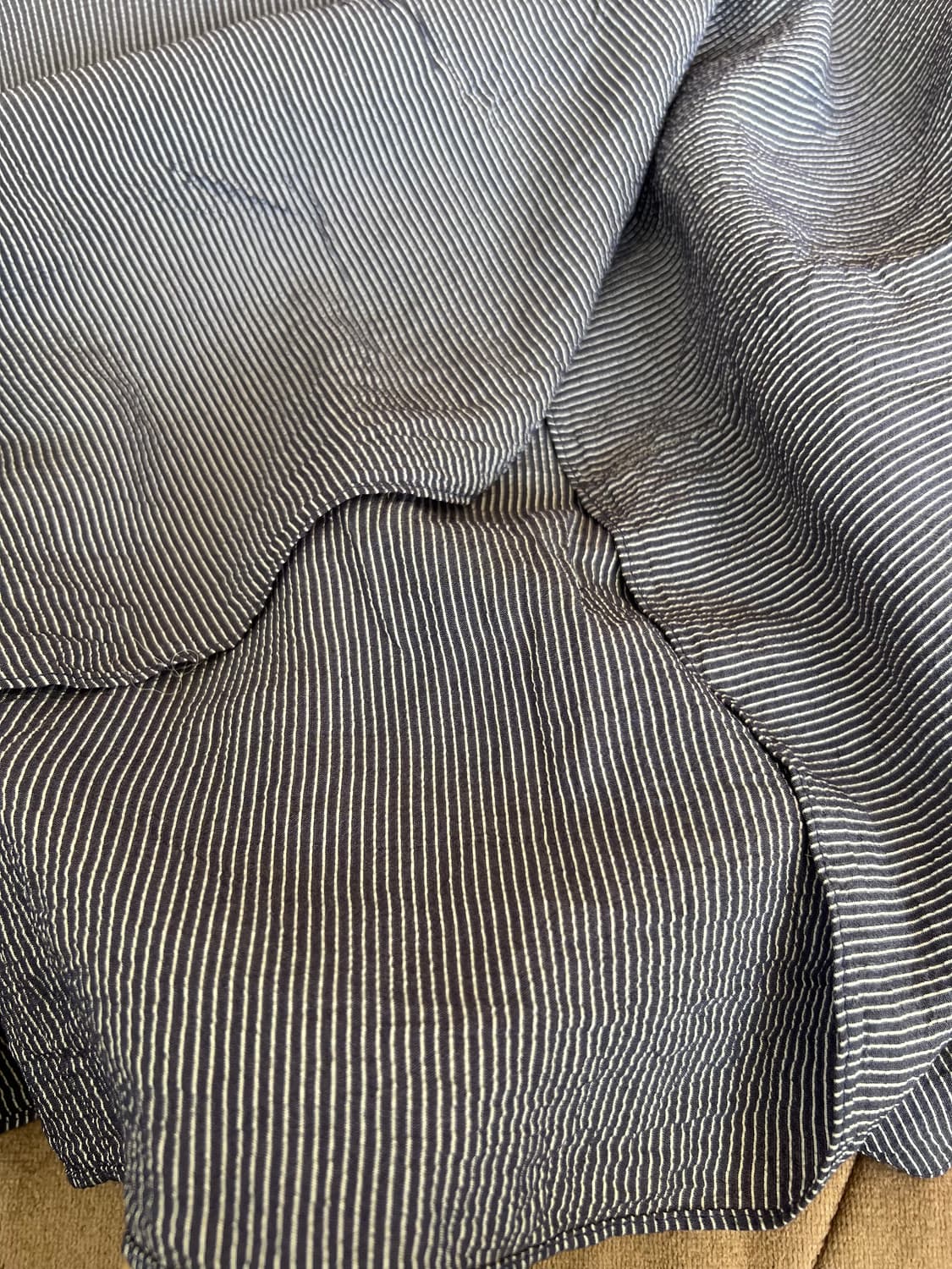 마시모뚜띠 여성 네이비 잔스트라이프 프릴블라우스  상품이미지6