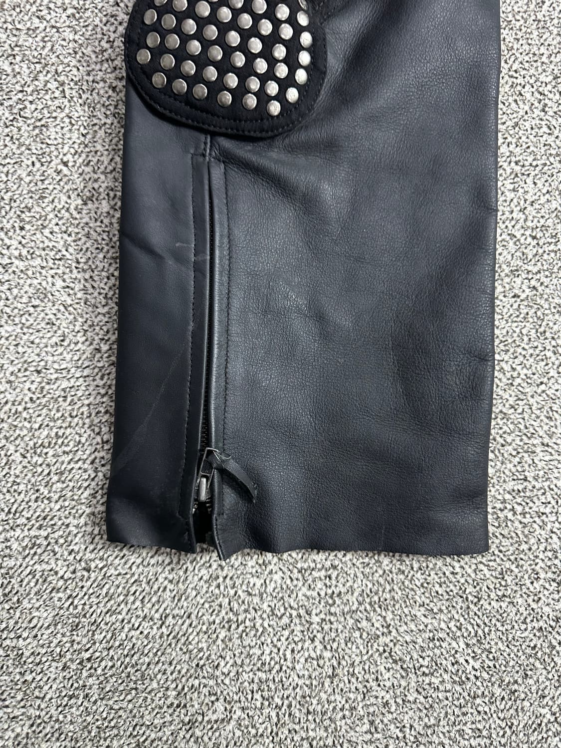 옐로우콘 블랙 가죽 바이크 팬츠 상품이미지5