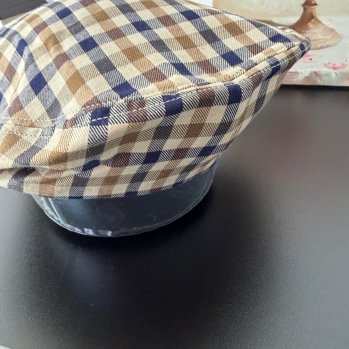 [새상품] 아쿠아스큐텀 체크 뉴스보이 캡 상품이미지3
