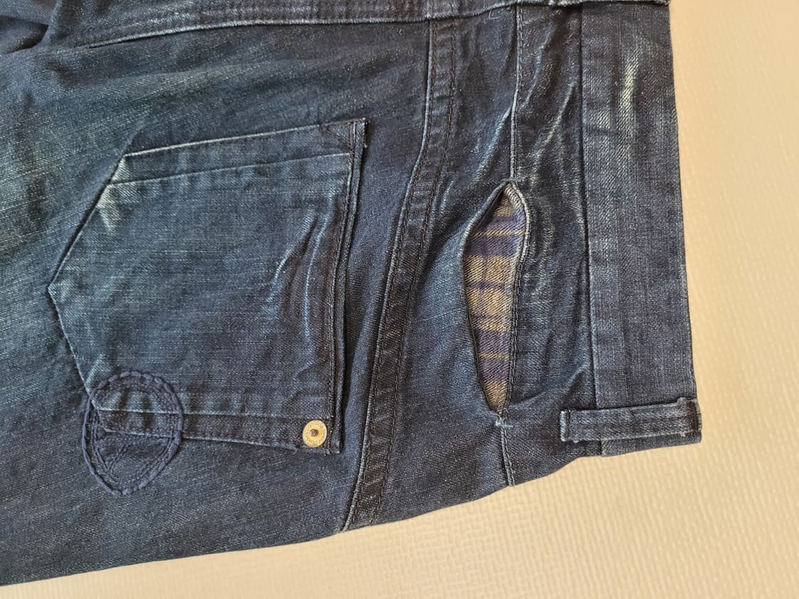 코데즈컴바인 남자 엠보워싱 기모 청바지 32 딥네이비 상품이미지10