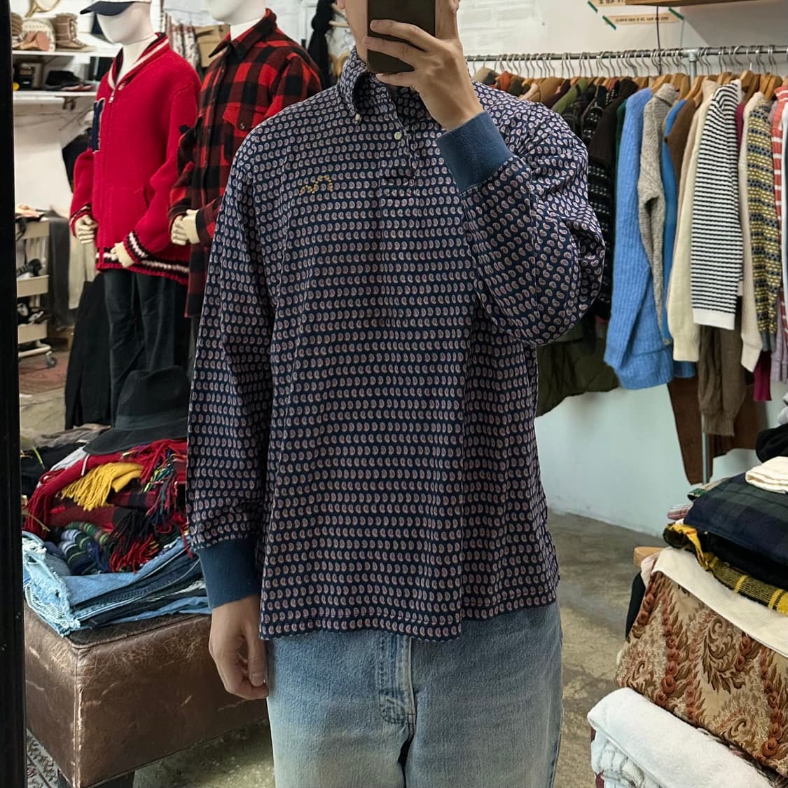 (착용컷) EVISU 패턴 카라 티셔츠 (남성용 100) 상품이미지3