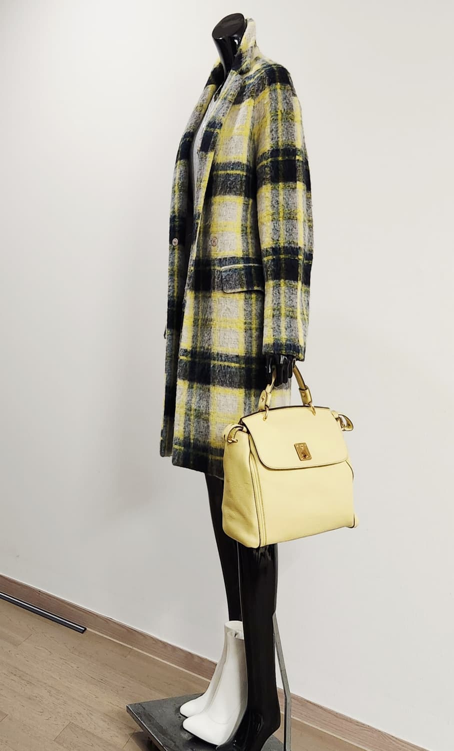 레몬체크 모헤어 코트  상품이미지4