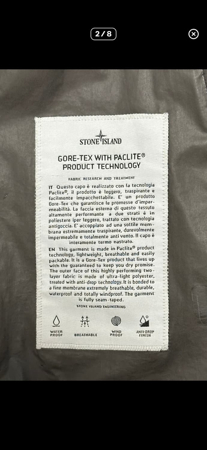 스톤 아일랜드 20ss 고어텍스 바람막이 팝니다 상품이미지3