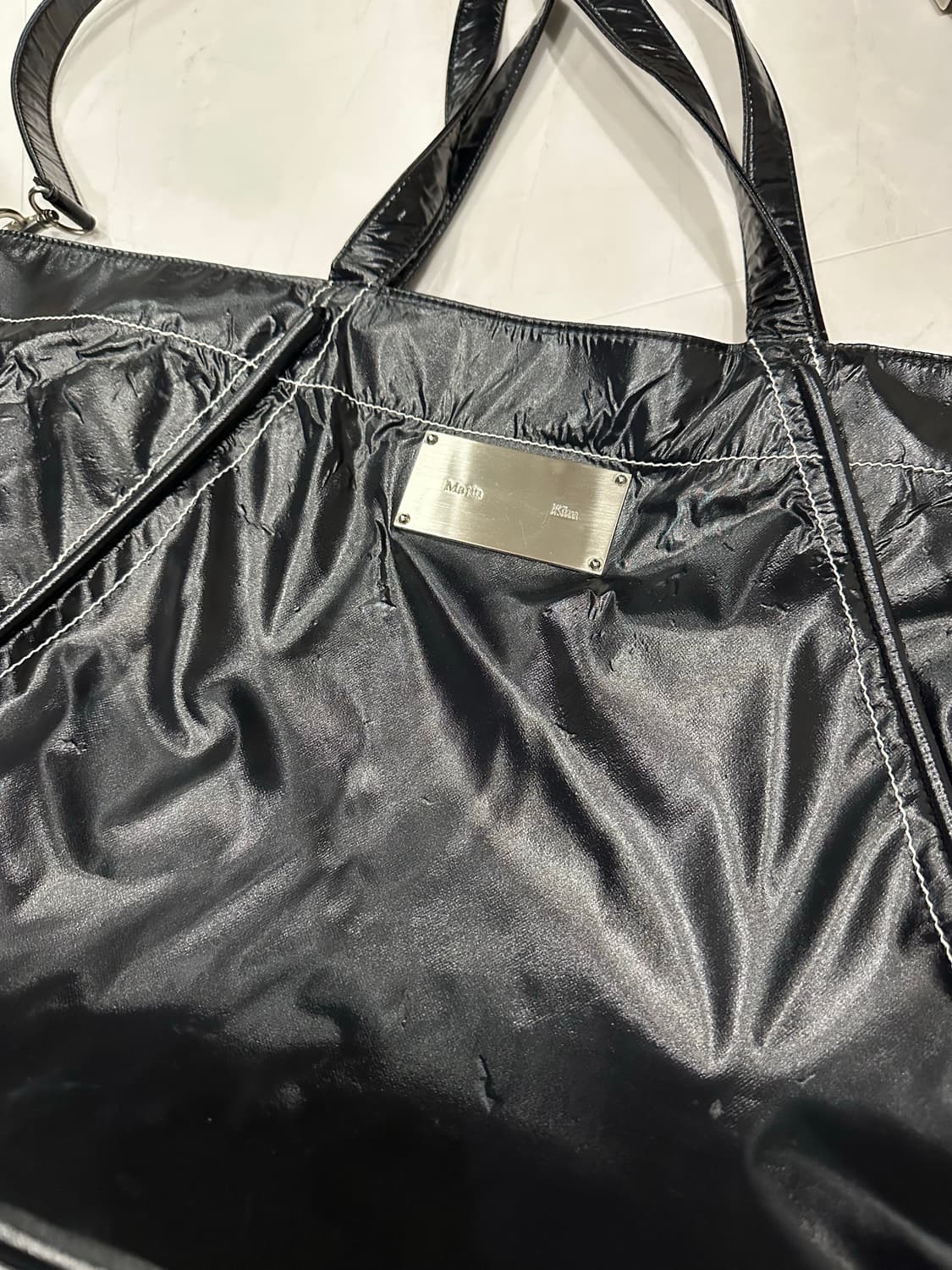 [F]마뗑킴 토트백 코팅백 가방 숄더백 블랙 상품이미지2