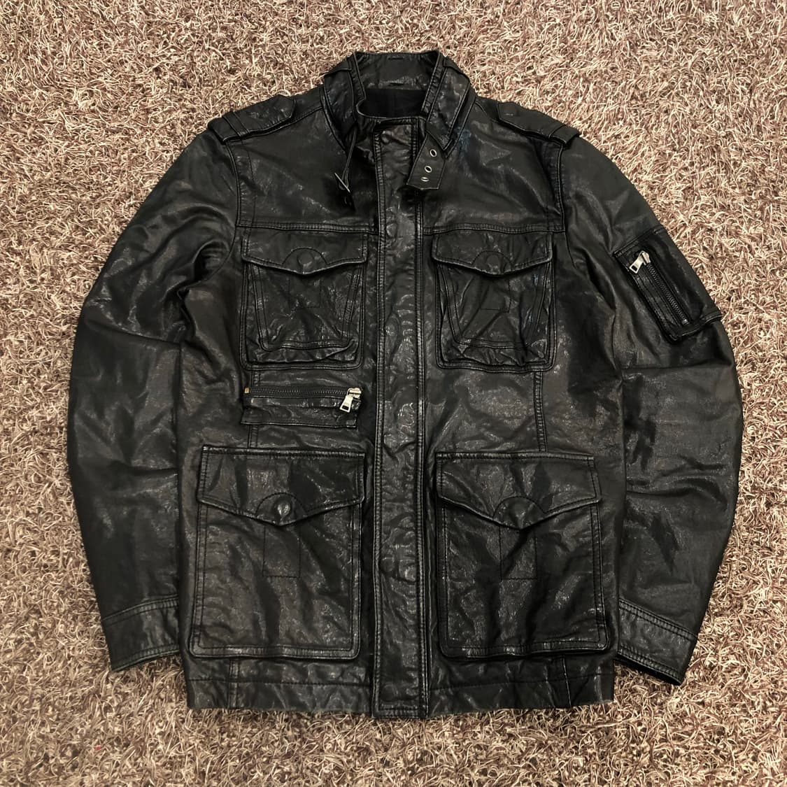 크리스크리스티 양가죽 쿼드포켓 레더 가죽 자켓 상품이미지1